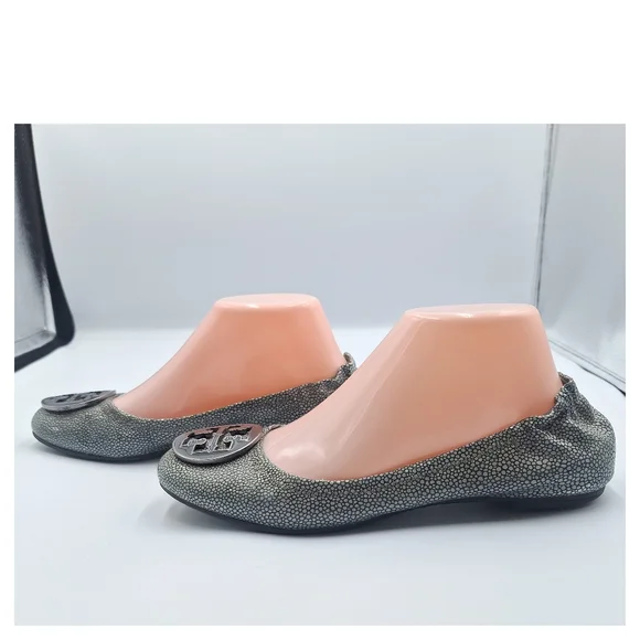 Tory Burch Stingray Reva Leather Flats - Picture 4 of 8